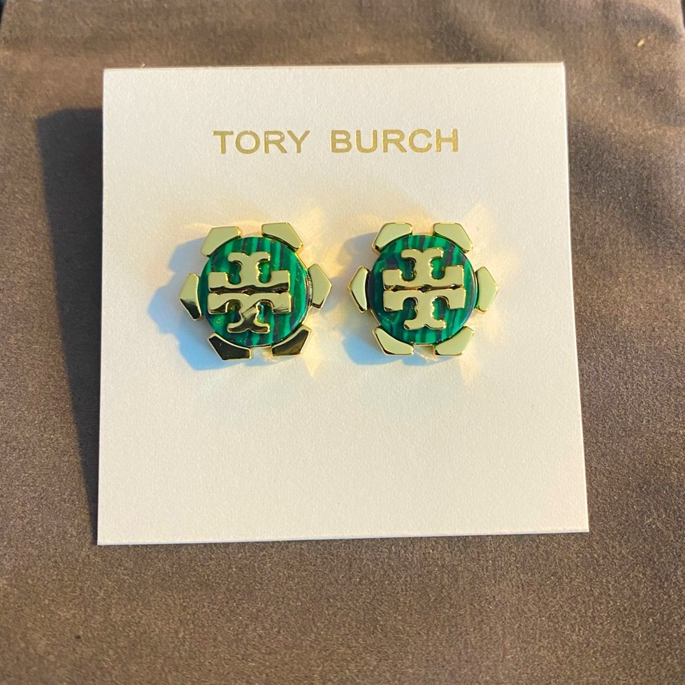 Tory Burch-Malachite Stud Earrings (0247)